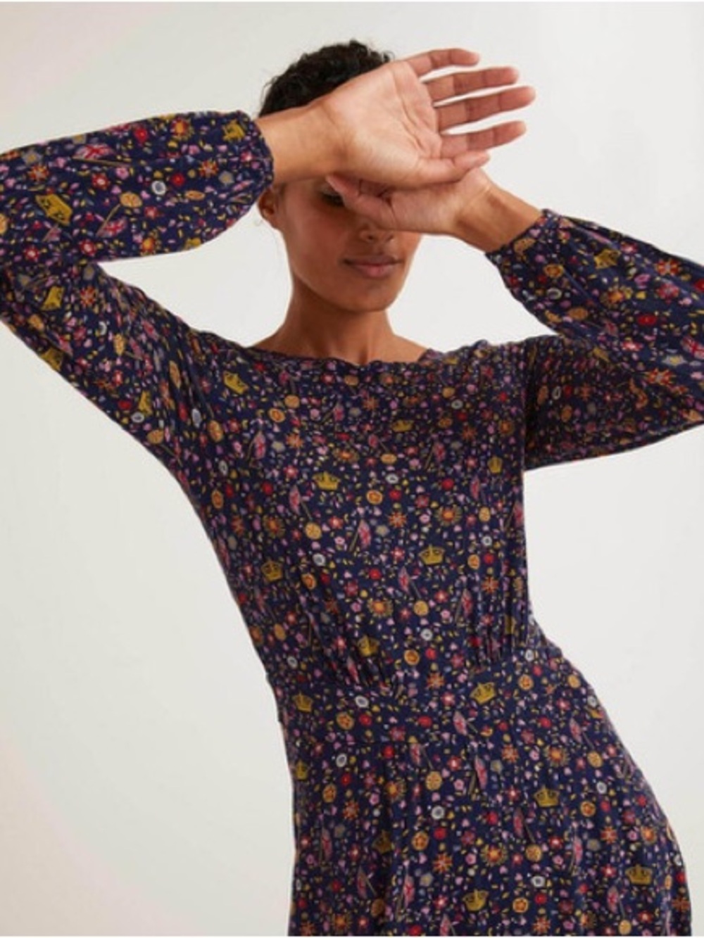 Boden Sasha Jersey Dress Ditsy Floral Crown Dress Size US 4